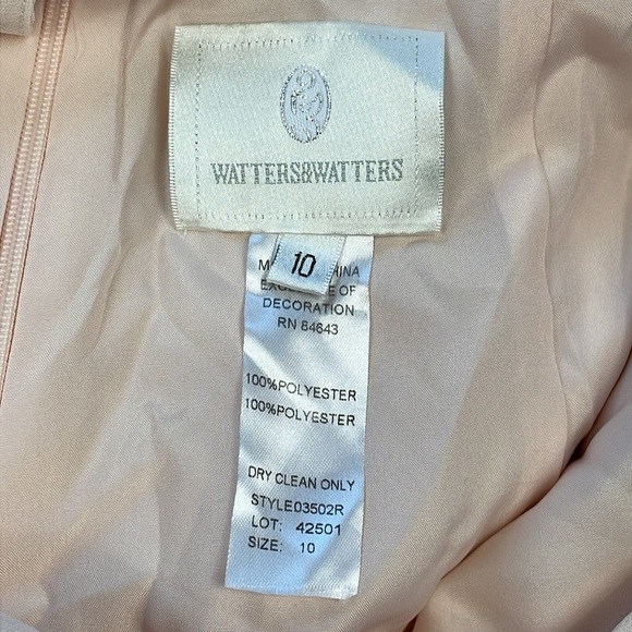 New Watters & Watters x BHLDN Nova Maxi Dress Ice Pink Chiffon Sz 10 - Picture 8 of 12